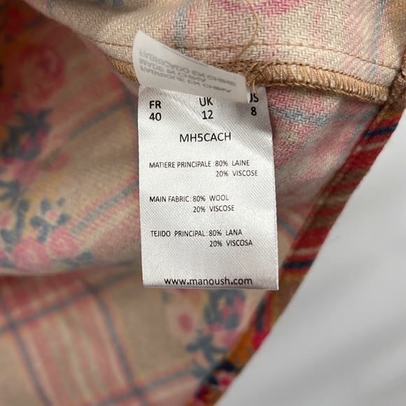 Manoush flannel floral pink red shirt size medium - Picture 6 of 8